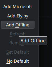 account menu
